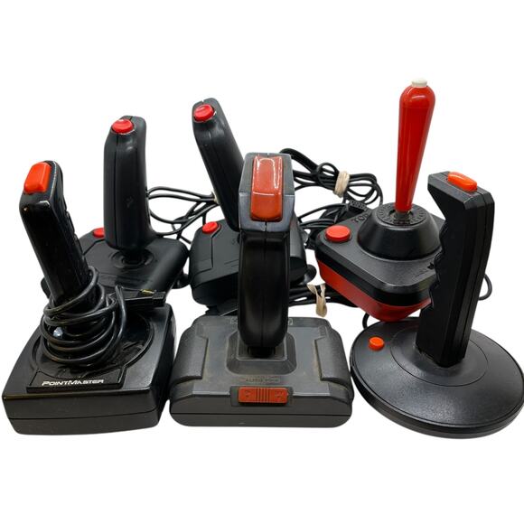 Jot of 6 Vintage Joystick Controller For Atari or Commodore 9 Pin